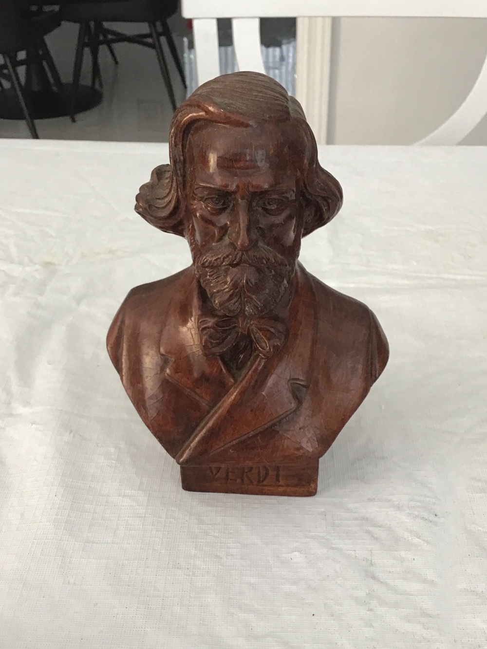 Handcarved Resin Bust in Brown - Verdi Sculpture #181